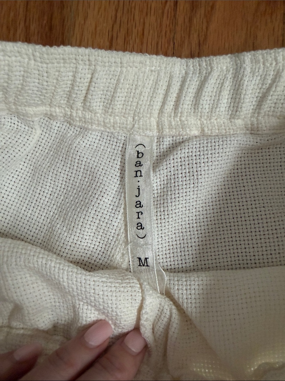 Boho Crochet-Trim Athletic Shorts - Cream - Picture 5 of 7